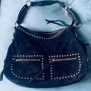 Black hobo style suede purse